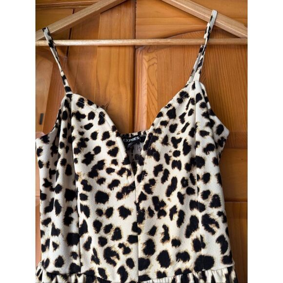 Express Leopard Print Wide-Leg Jumpsuit XS - Picture 6 of 13